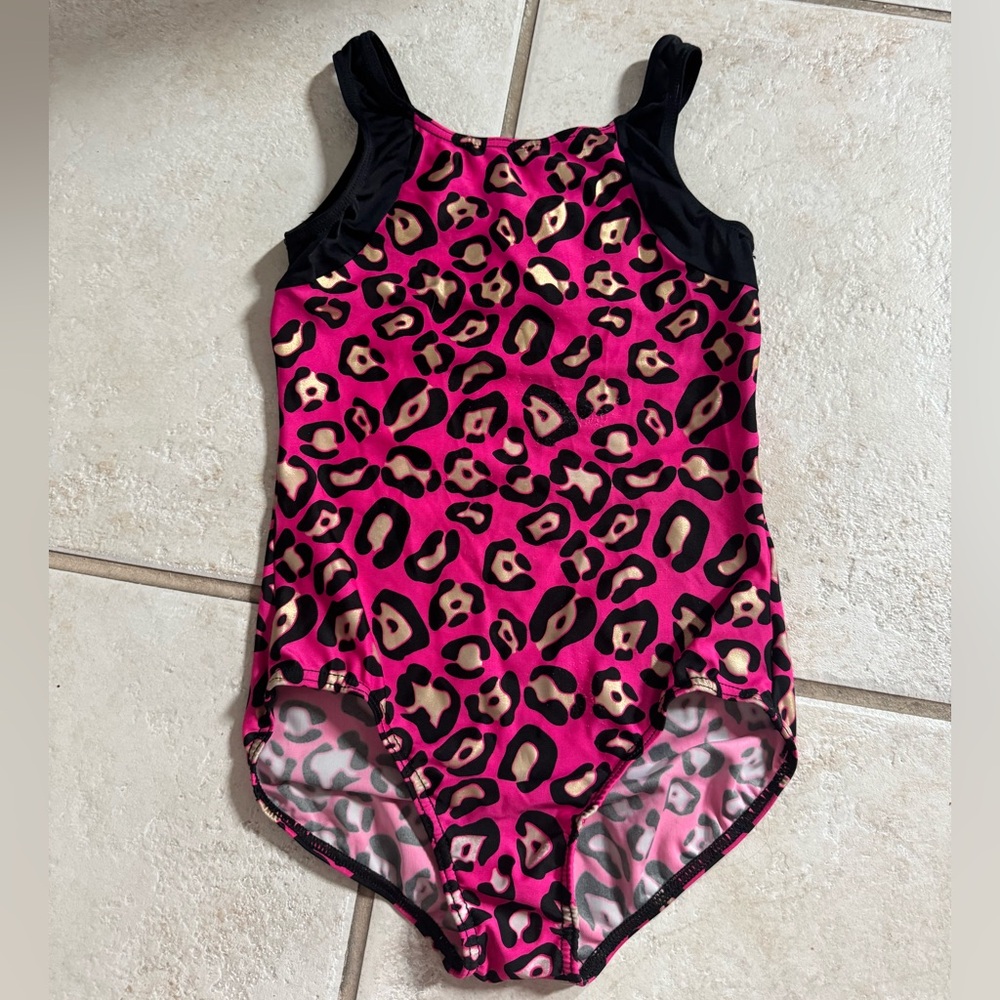 Balera Pink and Black Leopard Print Gymnastics Leotard